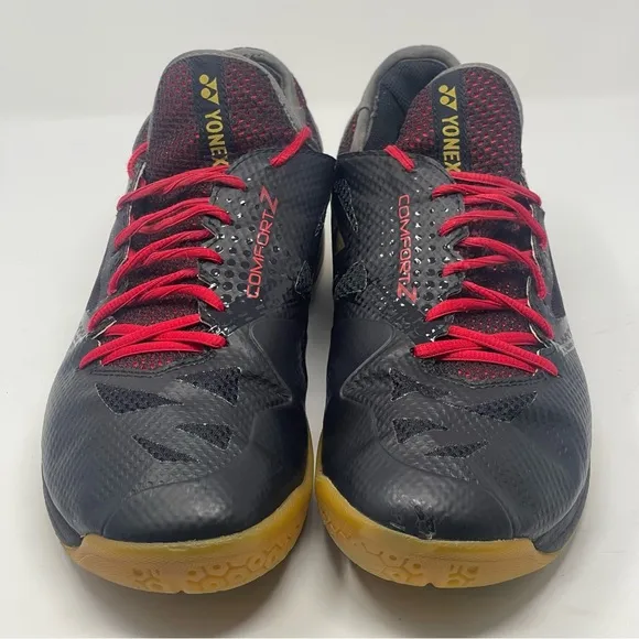 Yonex Comfort Z2 Badminton Shoes Mens 12 Black Red Power Cushion Lace Up
