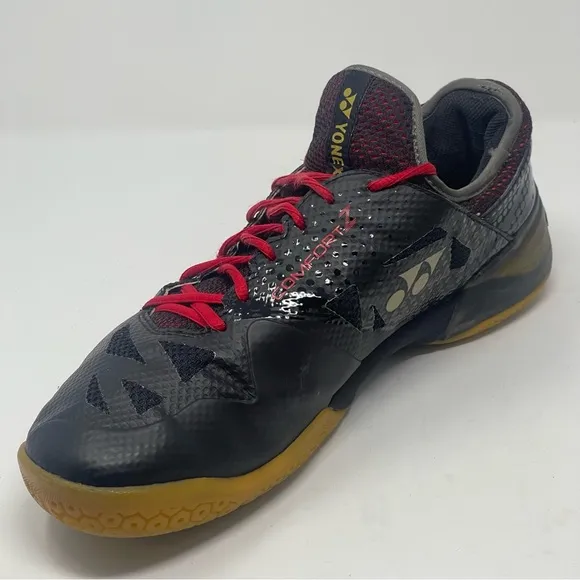 Yonex Comfort Z2 Badminton Shoes Mens 12 Black Red Power Cushion Lace Up