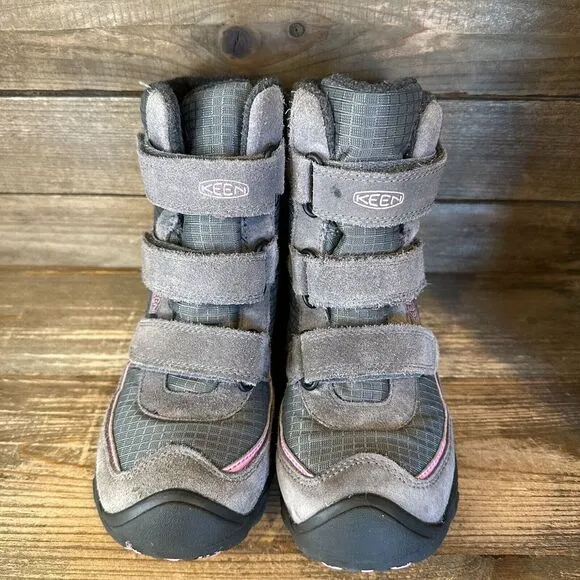 Youth KEEN Trezzo‎ II Gray Waterproof Insulated Winter Snow Boots Size 2 Y GUC