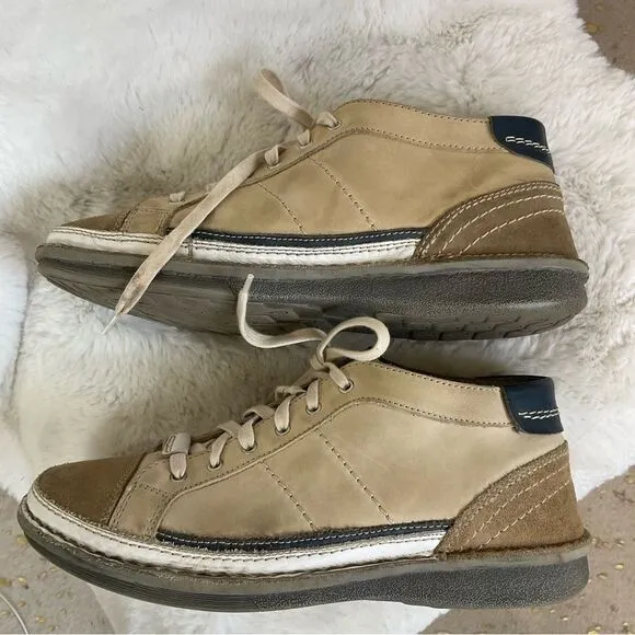Zen Age Men's Suede Two Toned Lace Up Close Mid Top Shoes Sneakers Tan 10 US 44