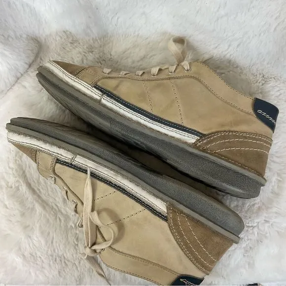 Zen Age Men's Suede Two Toned Lace Up Close Mid Top Shoes Sneakers Tan 10 US 44