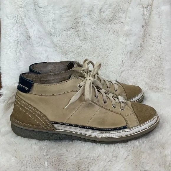 Zen Age Men's Suede Two Toned Lace Up Close Mid Top Shoes Sneakers Tan 10 US 44